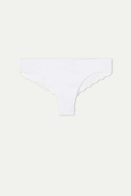 Tezenis Laser-Cut Bomull Recycled Spets Brazilian Panties Vita Vita | IJXDA-5436