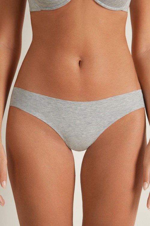 Tezenis Laser-Cut Bomull Recycled Spets Brazilian Panties Grå Ljus | TCVSQ-5692