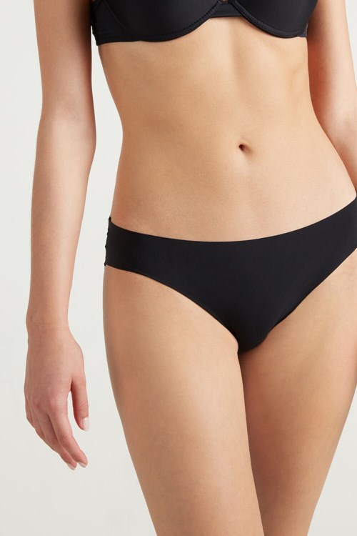 Tezenis Laser-Cut Microfiber Briefs Svarta Svarta | KTCUW-4923