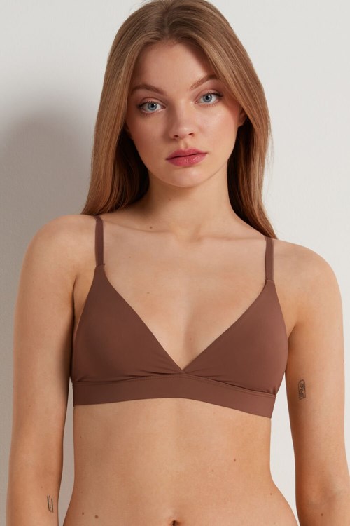 Tezenis Lisbon Recycled Microfiber Triangle Bra Bruna Bruna | FKJZP-2841
