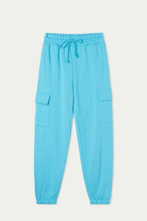 Tezenis Long Cargo Sweatpants Ljusblå Blå | ATZWY-9473