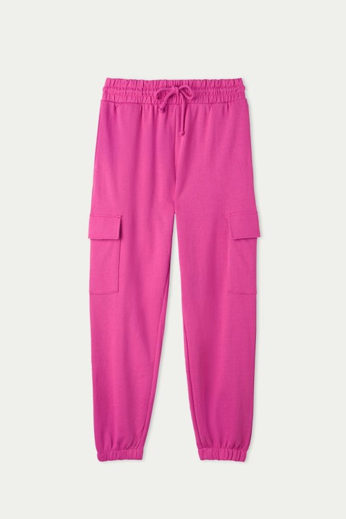 Tezenis Long Cargo Sweatpants Rosa Fuchsia Rosa | TYROV-8435