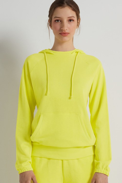 Tezenis Long-Sleeve Hoodie with Large Pocket Gula Citron Gula | YGQCH-3840