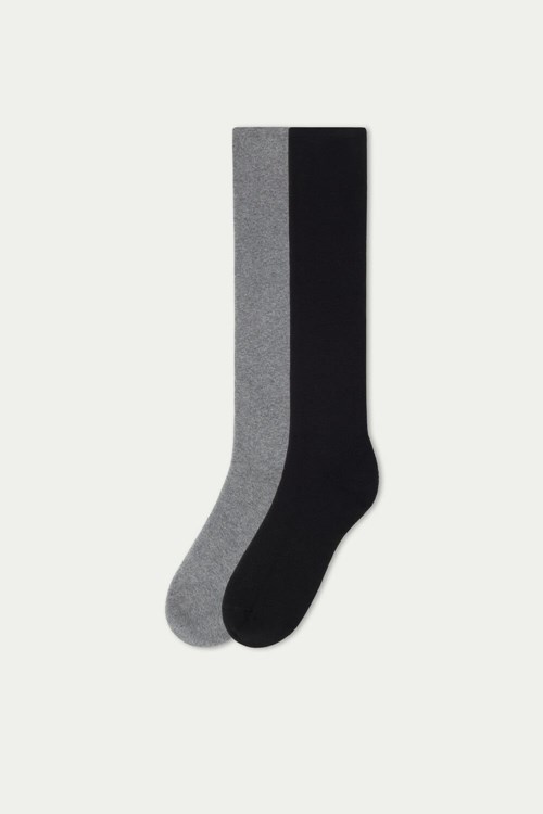Tezenis Long Thermal Bomull Socks Svarta | DEHLS-5216