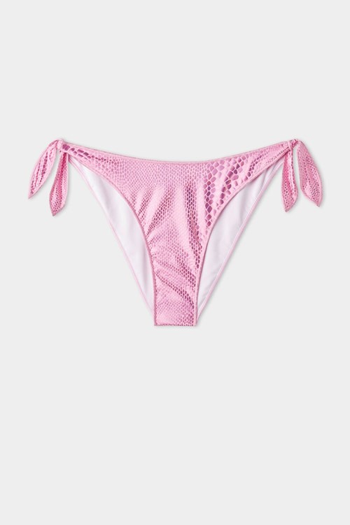 Tezenis Lovely Snake String Bikini Bottoms Rosa Rosa Ormskinn | QPHMN-7823