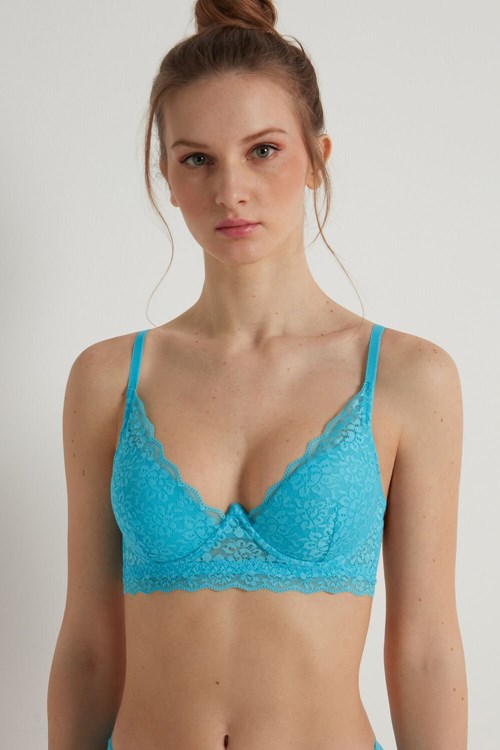 Tezenis Malibu Recycled Spets Super Push-Up Bra Ljusblå Blå | IUJKC-1872