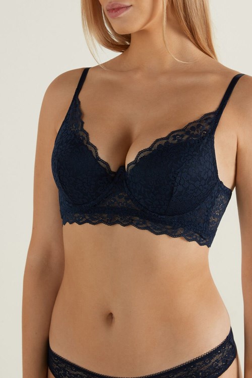 Tezenis Malibu Recycled Spets Super Push-Up Bra Blå Blå | XYAJP-0723
