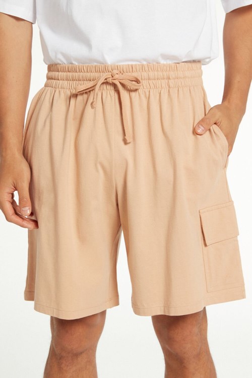 Tezenis Men’s Bomull Shorts with Pockets Nude Desert 646v | IQKFY-0832