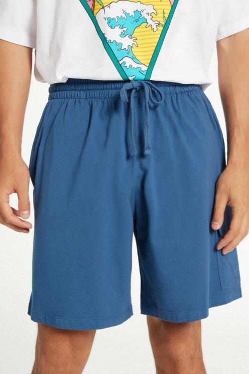 Tezenis Men’s Bomull Shorts with Pockets Blå Blå | WTXBP-3917