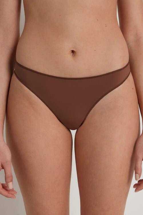 Tezenis Microfiber G String Bruna Bruna | ILATU-2508