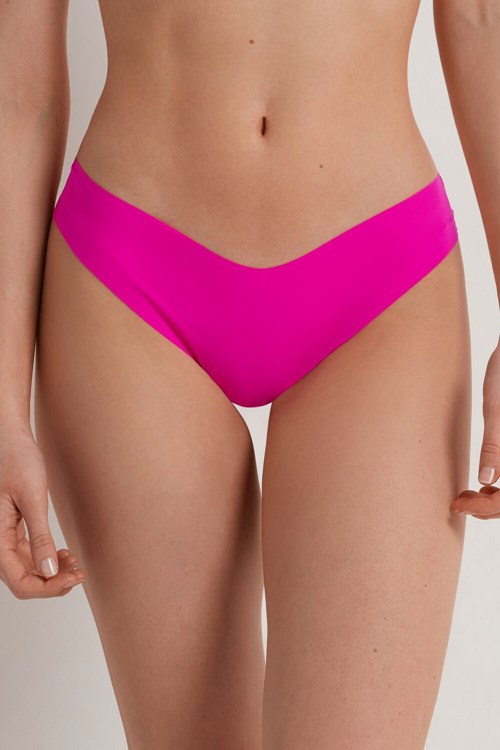 Tezenis Microfiber V-Shaped Laser-Cut Brazilian Panties Rosa Fuchsia | MXQIR-4825