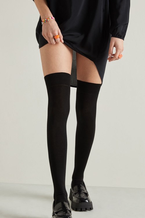 Tezenis Over-The-Knee Socks Svarta Svarta | VNRKX-7403
