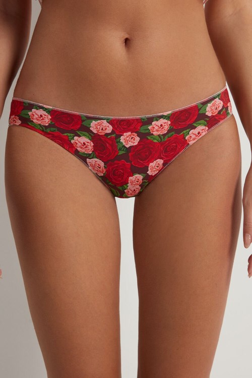 Tezenis Panties in Printed Microfiber Röda Rosa | PEUWG-2604