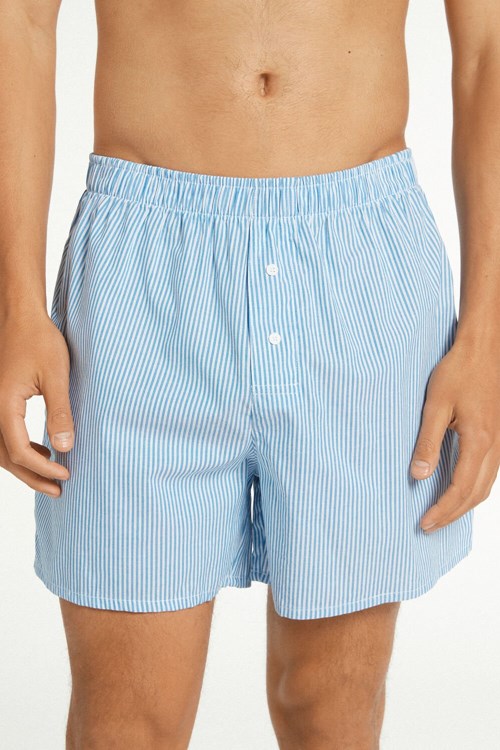 Tezenis Patterned Bomull Cloth Boxers Ljusblå Blå | JRMHG-4018