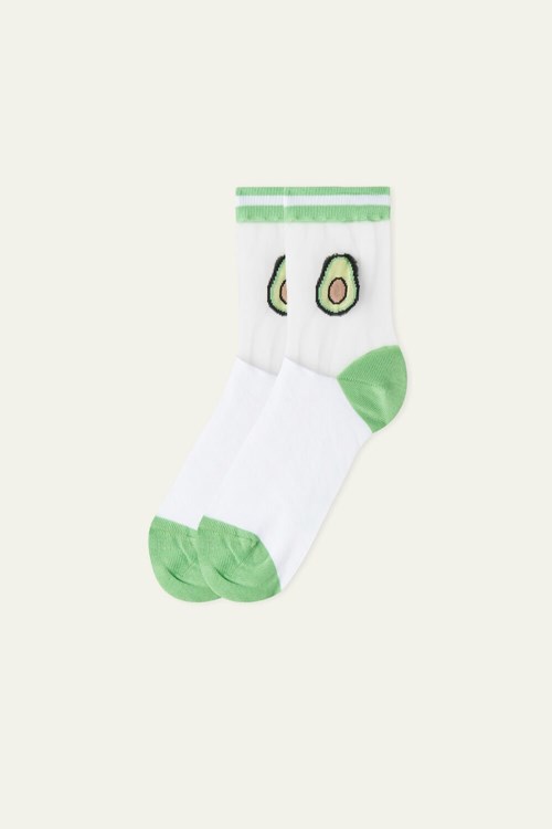 Tezenis Patterned Bomull Crew Socks Gröna | MDSEA-6052
