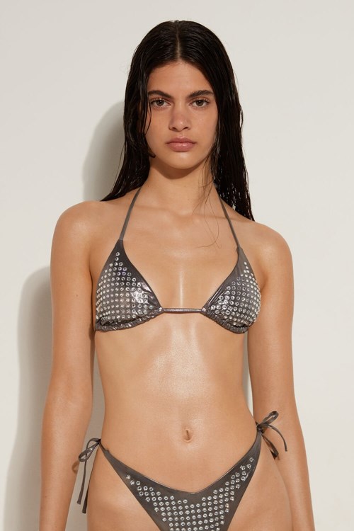 Tezenis Playa to Disco Limited-Edition Triangle Bikini Top Metal | GETAP-8416