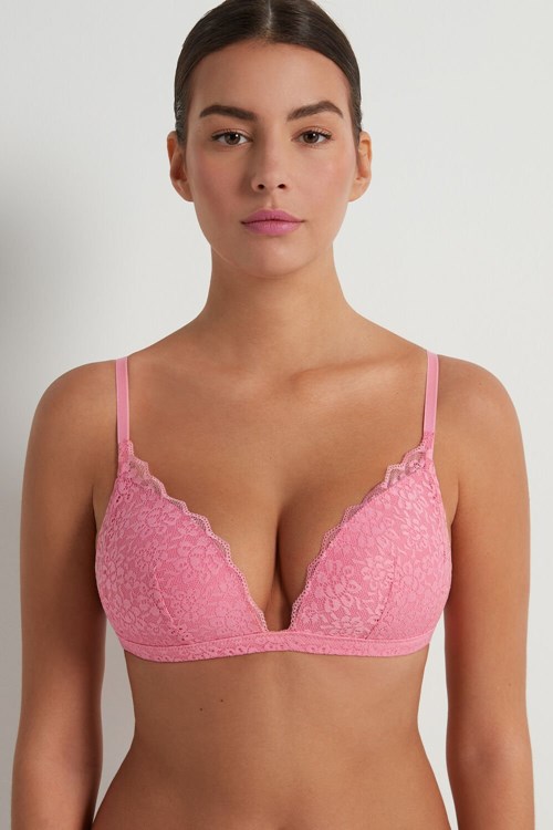 Tezenis Positano Spets Vadderad Triangle Bra Rosa Rosa | ICXAW-2194
