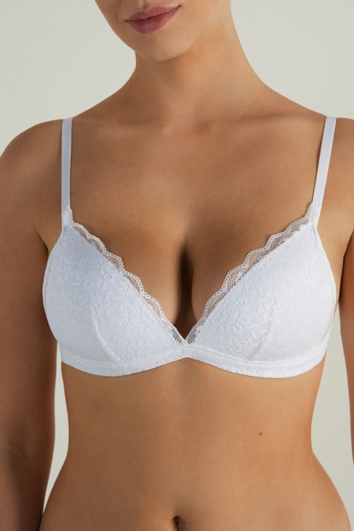 Tezenis Positano Spets Vadderad Triangle Bra Vita Vita | NZDBK-1098
