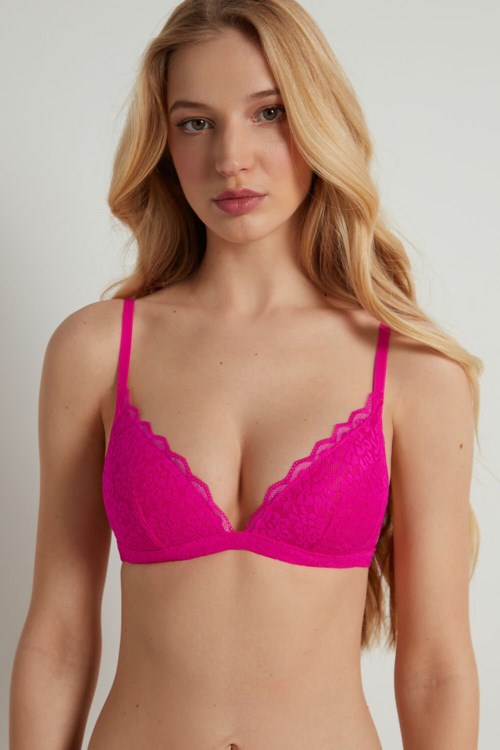 Tezenis Positano Spets Vadderad Triangle Bra Rosa Fuchsia | UEBIL-7690