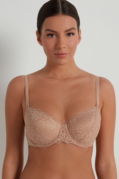 Tezenis Prague Full Cover Recycled Spets Balconette Bra Nude Natural Blush 1905 | PANKD-4306