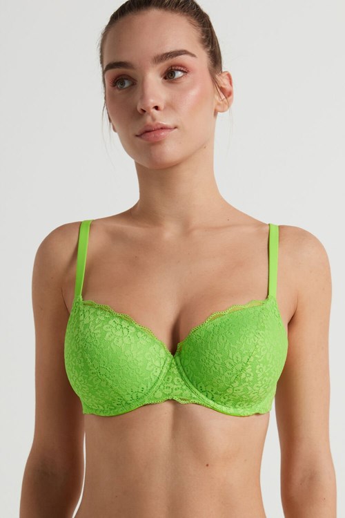 Tezenis Prague Full Cover Recycled Spets Balconette Bra Gröna Gröna | QLCBY-3081