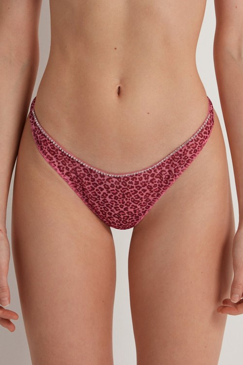 Tezenis Pretty Leopard High-Cut String Rosa Leopard | BSHEA-0631