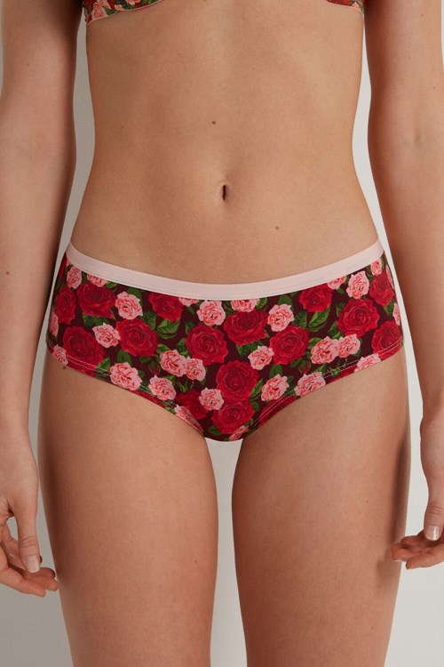 Tezenis Printed Bomull Boyshorts Röda Rosa | YAFRI-5794