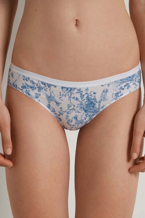 Tezenis Printed Bomull Panties Ljusblå | DBCMH-5824