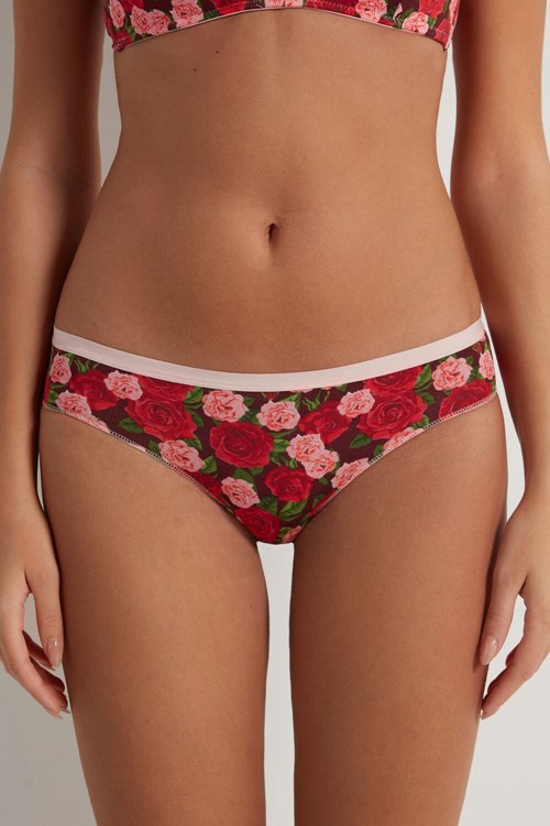 Tezenis Printed Bomull Panties Röda Rosa | EVZQK-4387