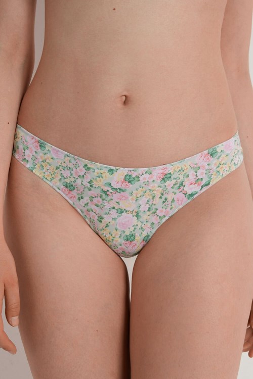 Tezenis Printed Microfiber Brazilian Panties Floral Pastel Country Print 636v | HFQGN-7825