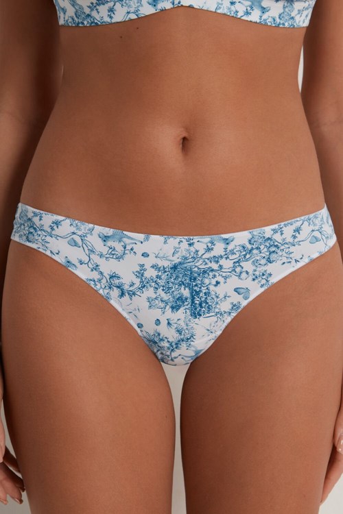 Tezenis Printed Microfiber Brazilian Panties Ljusblå | YJNBL-2401