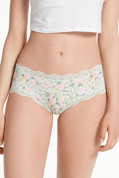 Tezenis Printed Microfiber and Spets Hipster Brazilian Floral Pastel Country Print 636v | OCFJS-6394