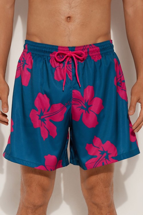 Tezenis Printed Swim Trunks Blå Blommiga | KSIYC-8152