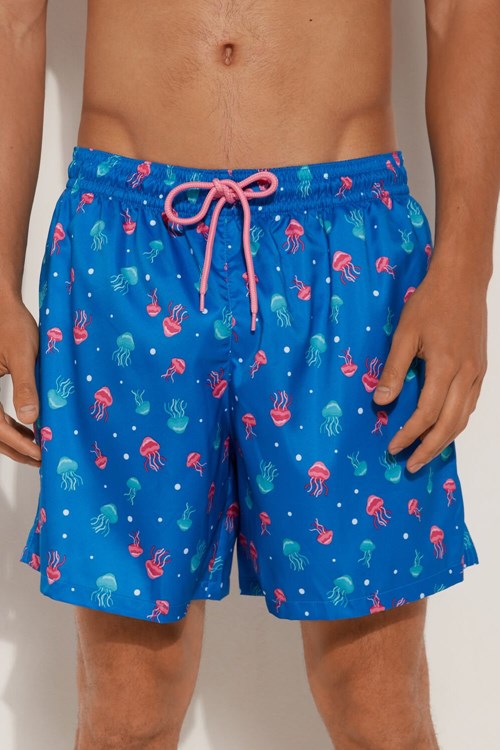 Tezenis Printed Swim Trunks Blå | GFXSE-4389