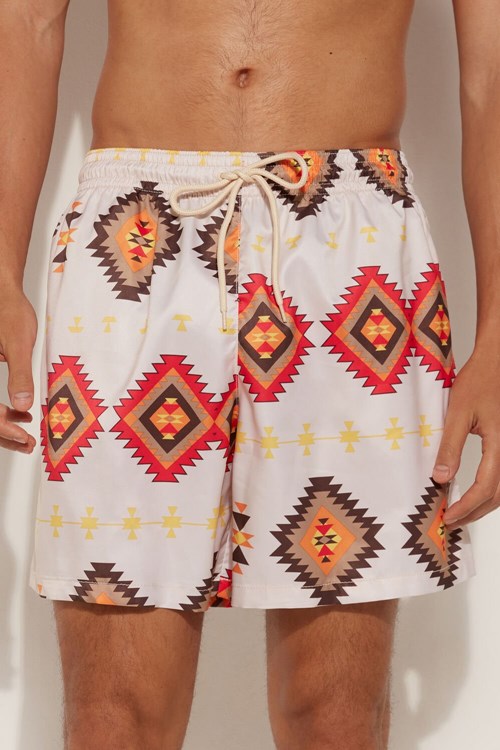 Tezenis Printed Swim Trunks Print Ethnic Print 580v | TGFSW-4825