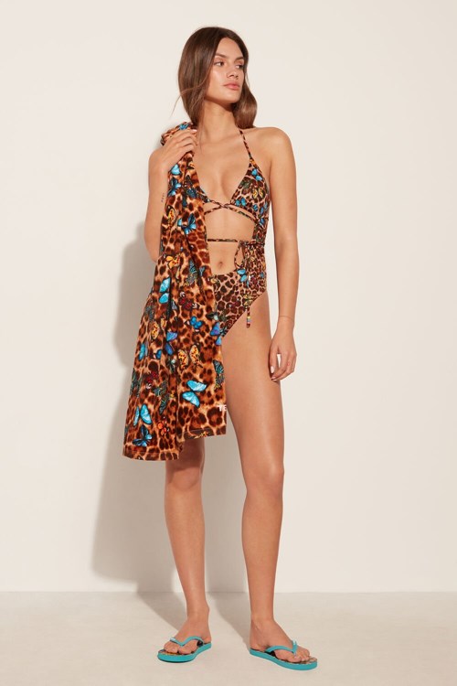 Tezenis Printed Terry Cloth Beach Towel Animal Animal-print Butterfly Print 573v | DRFMG-1392