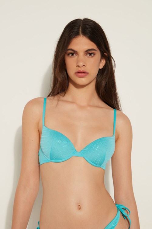 Tezenis Push-Up Bikini Top Blå Turkos | FRATI-6089