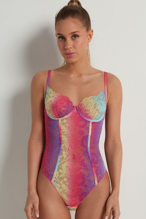 Tezenis Rainbow Spets Balconette Bodysuit Olika Färger | CPEUR-8049