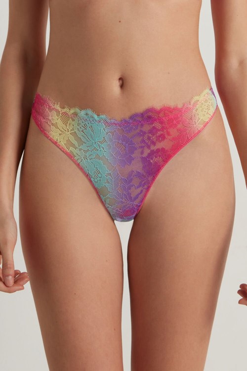 Tezenis Rainbow Spets High-Cut Brazilian Panties Olika Färger | PRGBO-7135