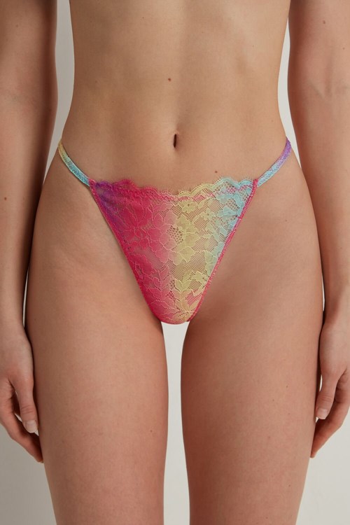 Tezenis Rainbow Spets String String Olika Färger | UAJCW-5839