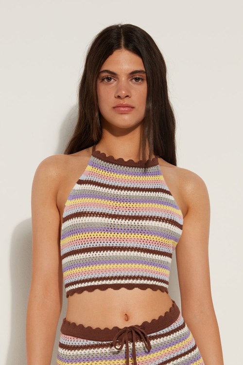 Tezenis Randig Crocheted Crop Top Bruna | HITVB-7309
