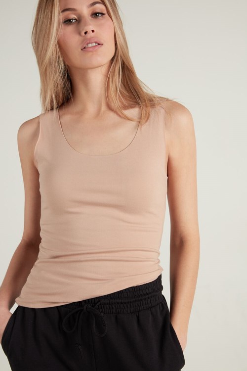 Tezenis Raw-Cut Bomull Camisole Nude Natural Blush 1905 | YWXLD-5143