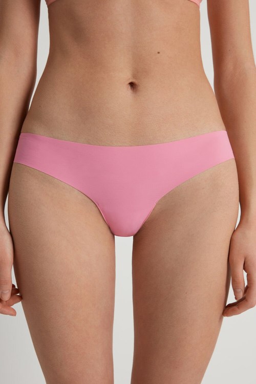 Tezenis Raw-Edge Microfiber Cheeky Rosa Rosa | ILZWQ-9016