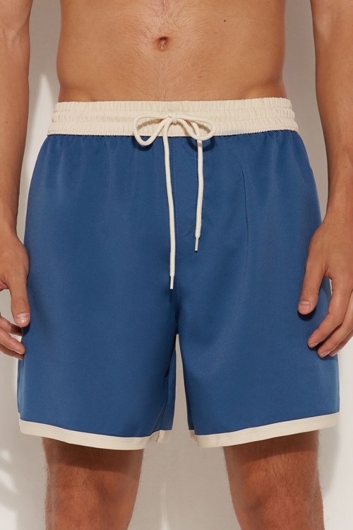 Tezenis Recycled Fabric Basic Contrasting Swim Trunks Blå Blå | PCETD-9486