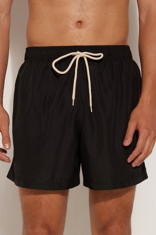 Tezenis Recycled Fabric Basic Korta Swim Trunks Svarta Svarta | TMPRA-0468