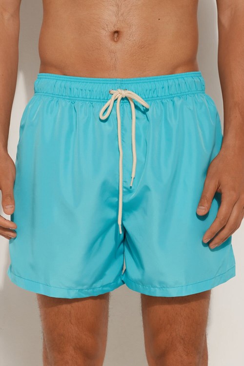 Tezenis Recycled Fabric Basic Korta Swim Trunks Blå Turkos | TPMUL-0645