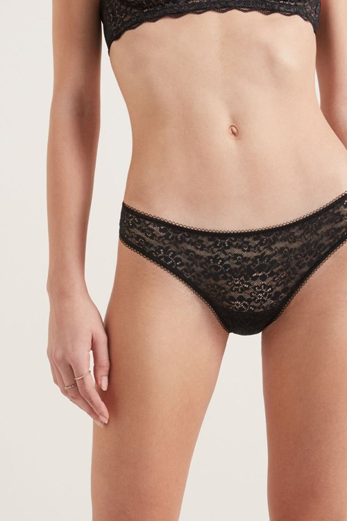 Tezenis Recycled Spets Brazilian Panties Svarta Svarta | ZHKDV-0632