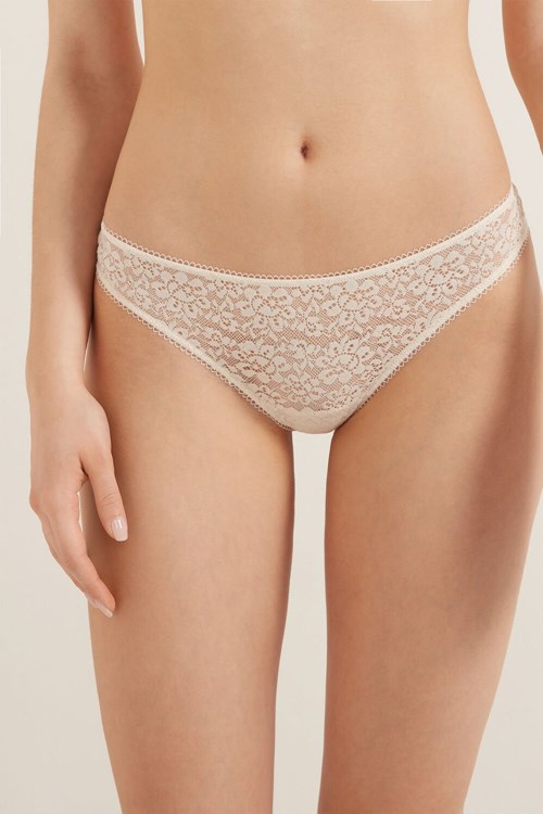 Tezenis Recycled Spets Brazilian Panties Grädde | ZYPLK-9532