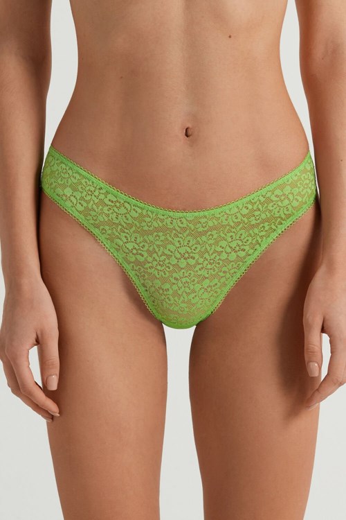 Tezenis Recycled Spets High-Cut Panties Gröna Gröna | OKZGY-5106