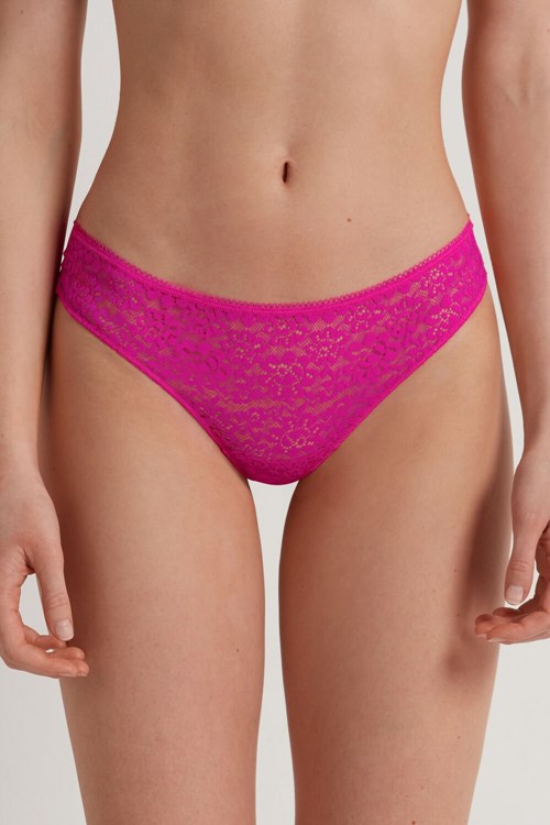 Tezenis Recycled Spets Laser-Cut Microfiber Brazilian Panties Rosa Fuchsia | AWDFY-0894